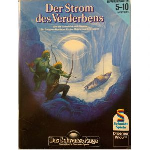 Wir bieten hier das Gruppen-Abenteuer 9 Der Strom des Verderbens an. Regeltechnisch orientiert sich der Band an der Regelversion 1 (DSA1).