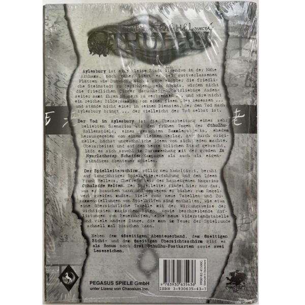 Spielleiter-Sichtschirm - Cthulhu Spielhilfe von 2001 mit Abenteuer Tod in Aylesbury