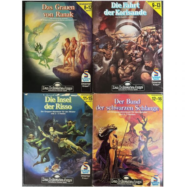 Vierbändige maritime Südmeer-Kampagne Lockruf des Südmeeres Gruppenabenteuer Das Schwarze Auge Regelversion DSA1 und DSA2 - Originalbände von Schmidt-Spiele