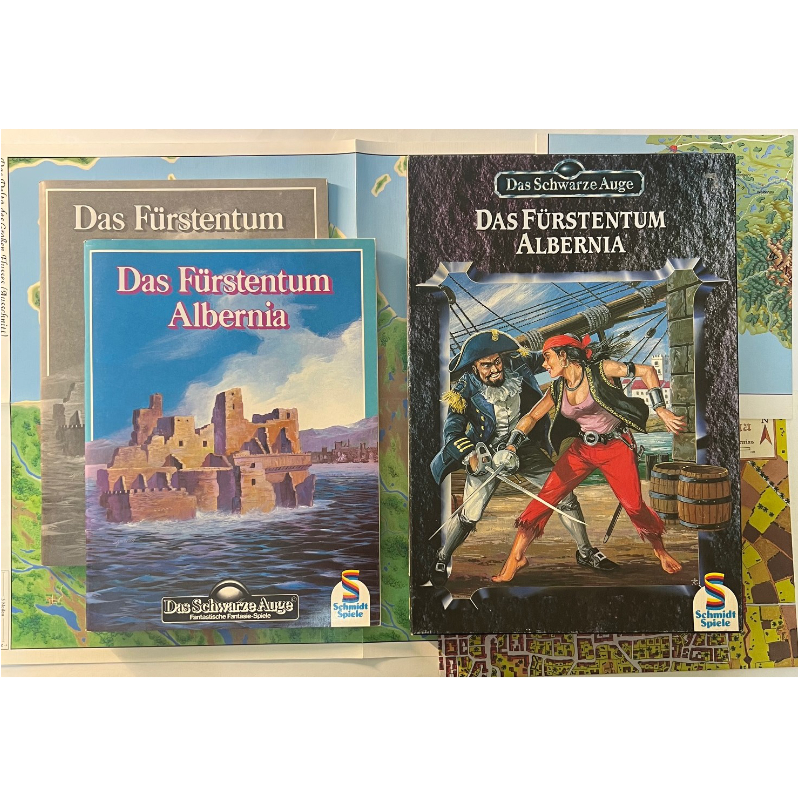 Das Fürstentum Albernia - Regionalbox Das Schwarze Auge Regelversion DSA2 - Schmidt-Version - seltener Marmor-Look