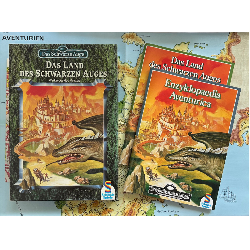 Das Land des Schwarzen Auges - Spielhilfe und Regionalmodul Regelversion DSA2 Das Schwarze Auge - Schmidt-Spiele Marmor-Look