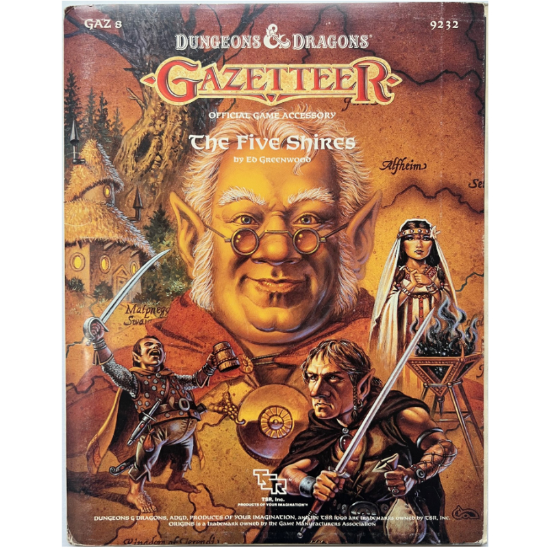 The Five Shires - Regionalmodel Gazetteer GAZ 8 - Dungeons & Dragons D&D von TSR - Original von 1988