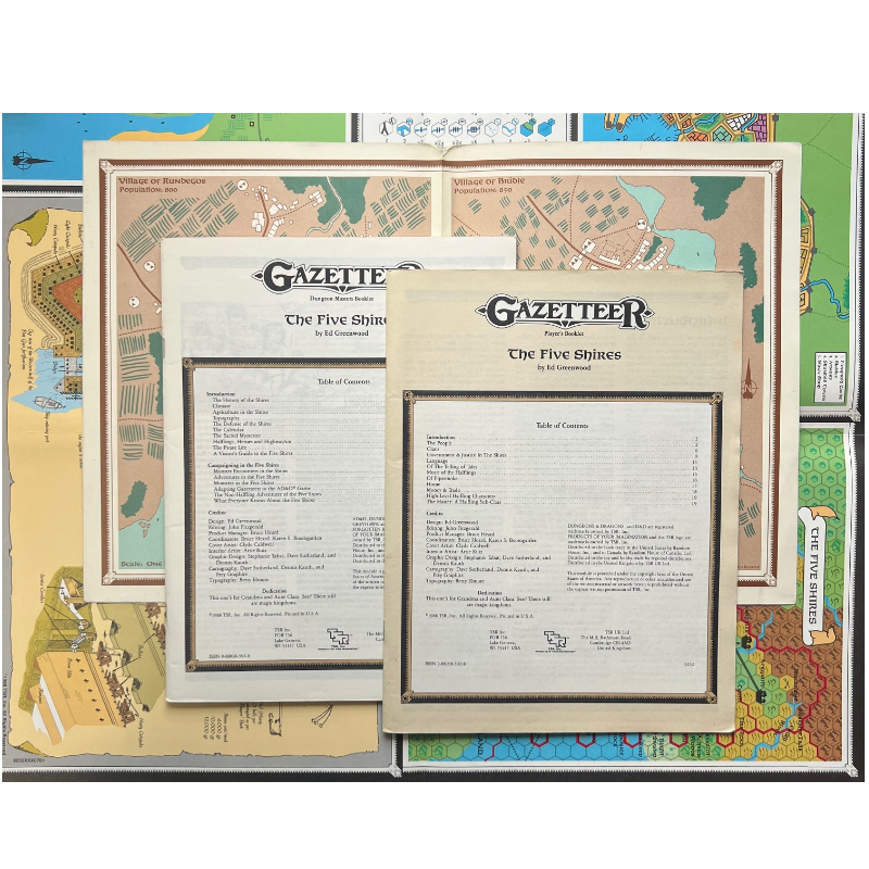 The Five Shires - Regionalmodel Gazetteer GAZ 8 - Dungeons & Dragons D&D von TSR - Original von 1988 - Komplett – Bild 2