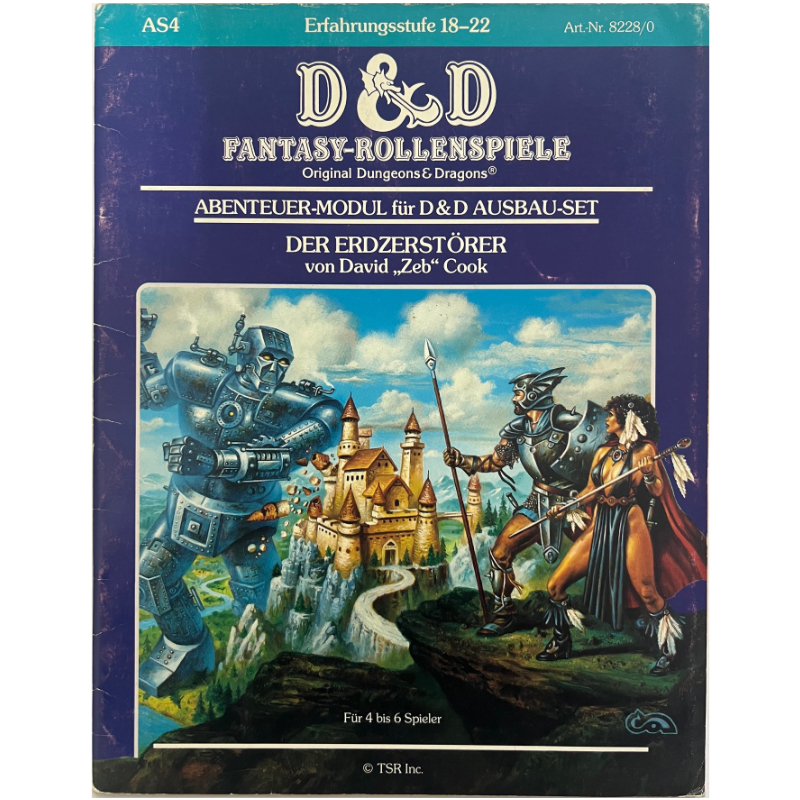 Der Erdzerstörer- Abenteuer AS4 für Ausbau-Set Stufen 18 bis 22 - Dungeons & Dragons D&D von 1984