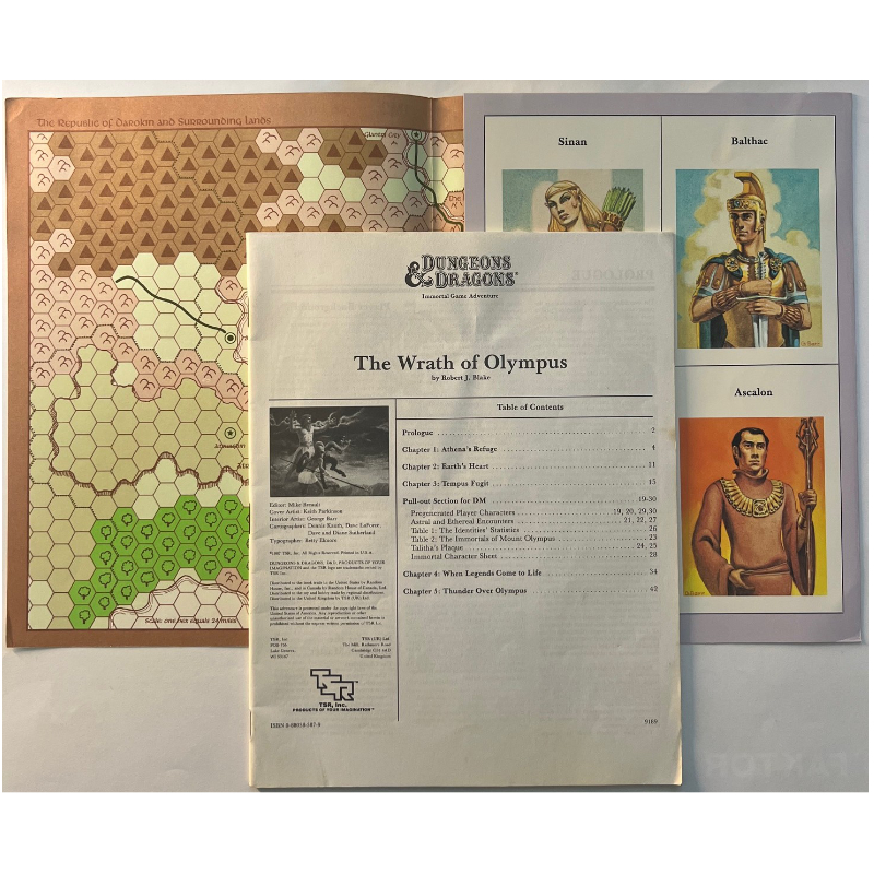 The Wrath of Olympus - Abenteuer IM2 für Immortal Level Characters - Dungeons & Dragons D&D - Original von 1987 – Bild 2
