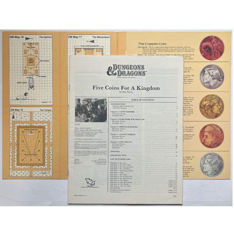 Five Coins for a Kingdom - Abenteuer M4 für Master-Set Stufen 28 bis 32 - Dungeons & Dragons D&D - Original von 1987 – Bild 2