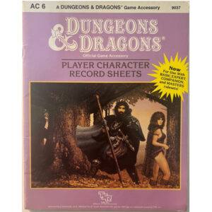 Player Character Record Sheets - Spielhilfe AC6 Dungeons & Dragons D&D von TSR von 1985