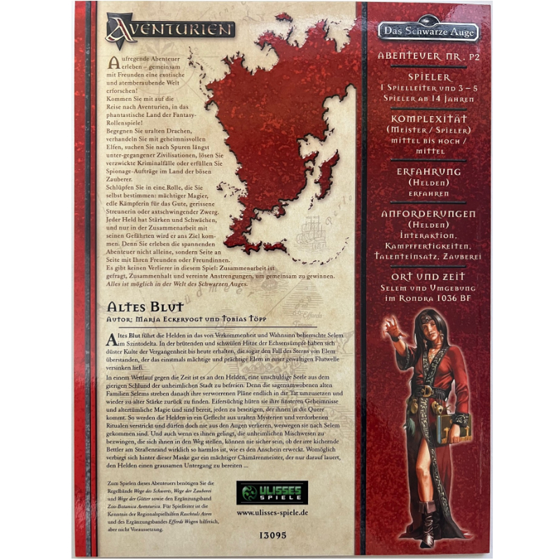 Altes Blut - Abenteuer P2 - DSA4 Gruppenabenteuer Das Schwarze Auge - Sammlerexemplar – Bild 2