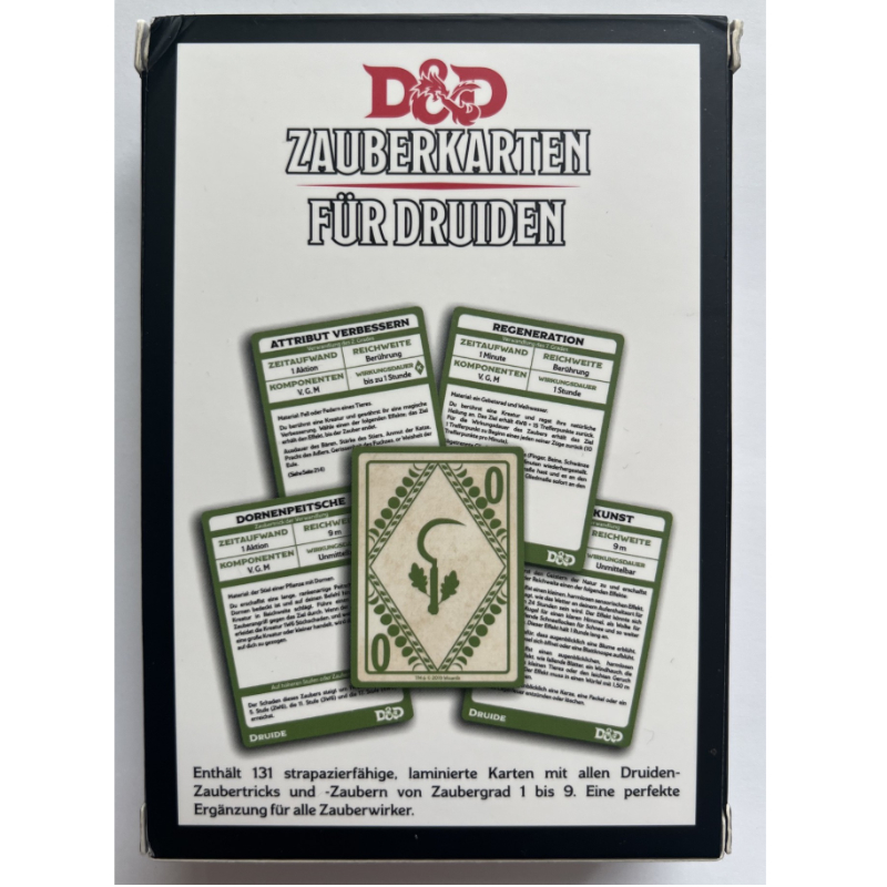 Zauberkarten für Druiden - Spielhilfe Dungeons & Dragons D&D Regelversion 5.0