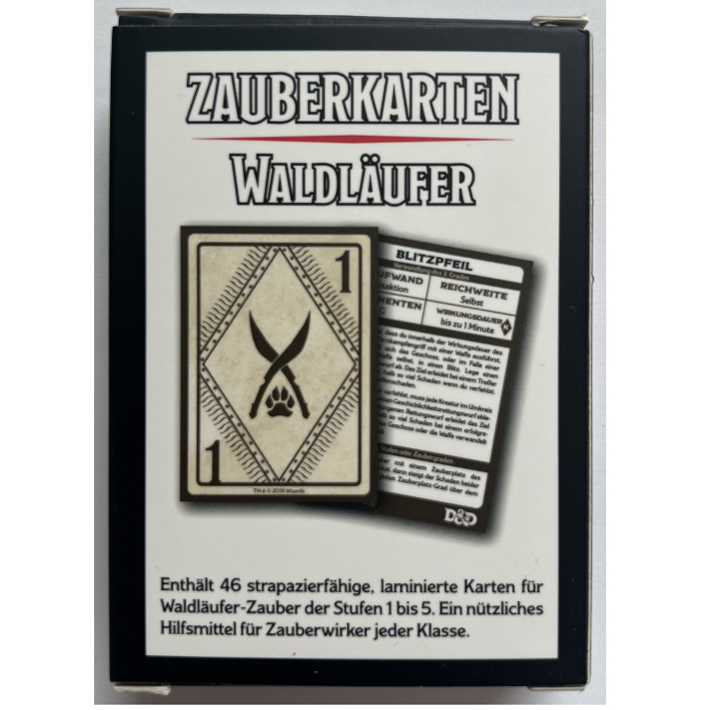 Zauberkarten für Waldläufer - Spielhilfe Dungeons & Dragons D&D Regelversion 5.0 - deutsche Version – Bild 2
